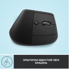 Мышка Logitech Lift Vertical Ergonomic Wireless/Bluetooth Graphite (910-006473) - Фото