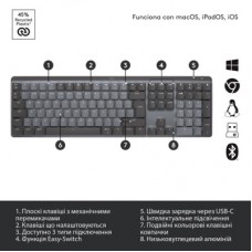 Клавиатура Logitech MX Mechanical Wireless Illuminated Performance Graphite (920-010757) - Фото