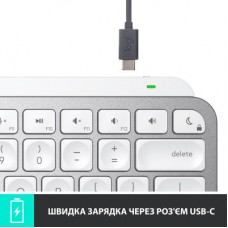 Клавіатура Logitech MX Keys Mini Wireless Illuminated UA Pale Grey (920-010499) - Фото