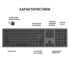Клавіатура OfficePro SK1550 Wireless Black (SK1550B) - Фото