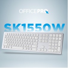 Клавіатура OfficePro SK1550 Wireless White (SK1550W) - Фото