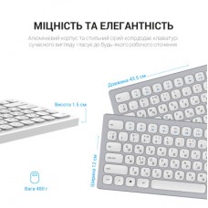 Клавіатура OfficePro SK1550 Wireless White (SK1550W) - Фото