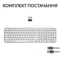 Клавіатура Logitech MX Keys S Wireless UA Pale Grey (920-011588) - Фото