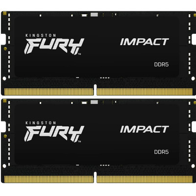 Модуль пам'яті для ноутбука SoDIMM DDR5 32 GB (2x16GB) 5600 MHz Impact Black Kingston Fury (ex.HyperX)