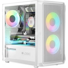 Корпус Logic concept PORTOS MESH+GLASS ARGB fans 3x120mm WHITE (AM-PORTOS-20-0000000-0002) - Фото