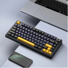 Клавиатура Aula F75 Gasket Greywood V3 switch Hot-Swap PBT Wireless/Bluetooth/USB Black (6948391208626) - Фото