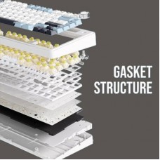 Клавиатура Aula F75 Gasket Greywood V3 switch Hot-Swap PBT Wireless/Bluetooth/USB White (6948391208640) - Фото