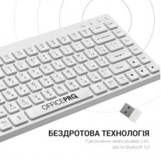Клавиатура OfficePro SK955W Wireless/Bluetooth White (SK955W) - Фото