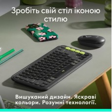 Клавіатура Logitech POP Icon Keys Bluetooth UA Graphite (920-013157) - Фото