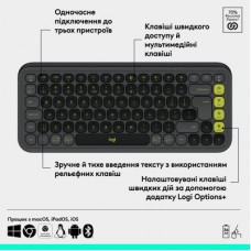 Клавіатура Logitech POP Icon Keys Bluetooth UA Graphite (920-013157) - Фото