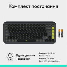 Клавіатура Logitech POP Icon Keys Bluetooth UA Graphite (920-013157) - Фото