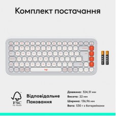 Клавіатура Logitech POP Icon Keys Bluetooth UA Off-White (920-013072) - Фото