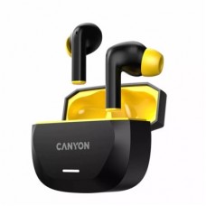 Наушники Canyon Hexagon 7 TWS ANC+ENC Wireless Charge Black/Yellow (CNS-TWS7BY) - Фото