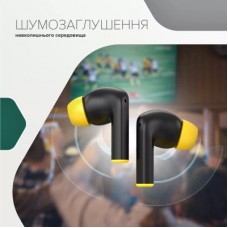Наушники Canyon Hexagon 7 TWS ANC+ENC Wireless Charge Black/Yellow (CNS-TWS7BY) - Фото