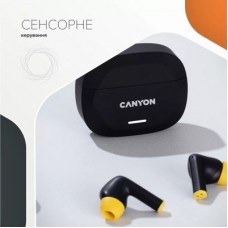 Наушники Canyon Hexagon 7 TWS ANC+ENC Wireless Charge Black/Yellow (CNS-TWS7BY) - Фото