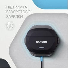 Наушники Canyon Hexagon 7 TWS ANC+ENC Wireless Charge Black/Yellow (CNS-TWS7BY) - Фото