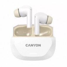 Наушники Canyon Hexagon 7 TWS ANC+ENC Wireless Charge White/Beige (CNS-TWS7WB) - Фото