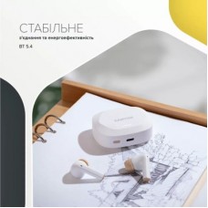 Наушники Canyon Hexagon 7 TWS ANC+ENC Wireless Charge White/Beige (CNS-TWS7WB) - Фото