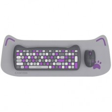 Комплект Canyon HSET-W6 Kitty Edition Wireless UA Violet (CNS-HSETW6VT) - Фото