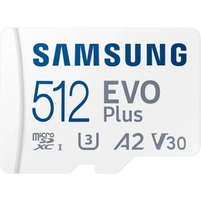 Картка пам'яті Samsung 512 GB microSDXC Class 10 UHS-I U3 V30 A2 EVO Plus+SD Adapte (MB-MC512SA/EU)