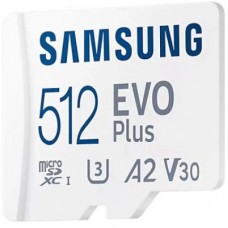 Картка пам'яті Samsung 512 GB microSDXC Class 10 UHS-I U3 V30 A2 EVO Plus+SD Adapte (MB-MC512SA/EU) - Фото