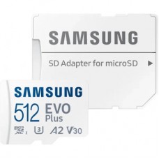 Картка пам'яті Samsung 512 GB microSDXC Class 10 UHS-I U3 V30 A2 EVO Plus+SD Adapte (MB-MC512SA/EU) - Фото