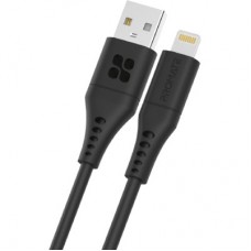 Дата кабель USB 2.0 AM to Lightning 1.2m 2.4A PowerLink-Ai120 black Promate (powerlink-ai120.black) - Фото