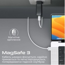 Дата кабель USB-C to MagSafe 3 magcord-140pd.white Promate (magcord-140pd.white) - Фото