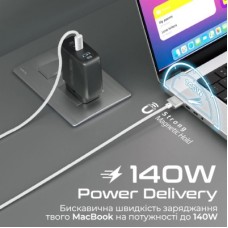 Дата кабель USB-C to MagSafe 3 magcord-140pd.white Promate (magcord-140pd.white) - Фото