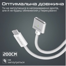 Дата кабель USB-C to MagSafe 3 magcord-140pd.white Promate (magcord-140pd.white) - Фото