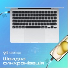 Дата кабель USB-C to USB-C 2.0m 60W PD EcoLine-CC200 black Promate (ecoline-cc200.black) - Фото
