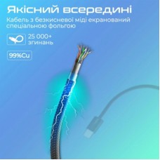 Дата кабель USB-C to USB-C 2.0m 60W PD EcoLine-CC200 black Promate (ecoline-cc200.black) - Фото