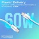 Дата кабель USB-C to USB-C 2.0m 60W PD EcoLine-CC200 white Promate (ecoline-cc200.white)