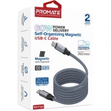 Дата кабель USB-C to USB-C springy.grey Promate (springy.grey) - Фото