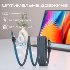 Дата кабель USB-C to USB-C springy.grey Promate (springy.grey) - Фото