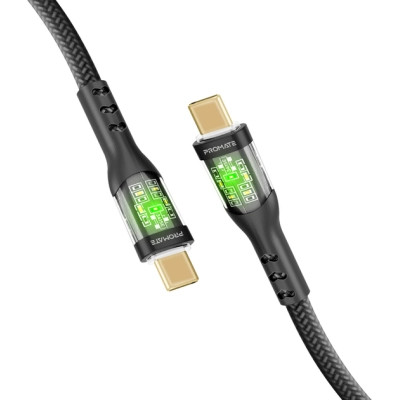 Дата кабель USB-C to USB-C transline-cc200.black Promate (transline-cc200.black)