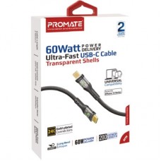 Дата кабель USB-C to USB-C transline-cc200.black Promate (transline-cc200.black) - Фото