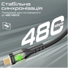 Дата кабель USB-C to USB-C transline-cc200.black Promate (transline-cc200.black) - Фото