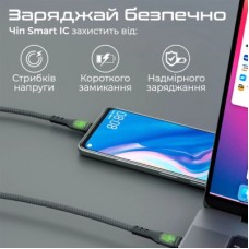 Дата кабель USB-C to USB-C transline-cc200.black Promate (transline-cc200.black) - Фото