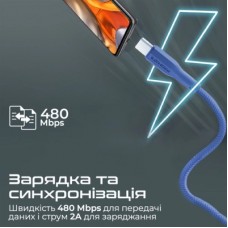 Дата кабель USB 2.0 AM to Type-C xcord-ac.navy Promate (xcord-ac.navy) - Фото