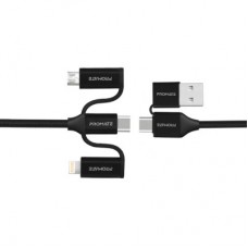 Дата кабель USB 2.0 AM to Lightning + Micro 5P + Type-C pentapower.black Promate (pentapower.black) - Фото