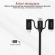 Дата кабель USB 2.0 AM to Lightning + Micro 5P + Type-C pentapower.black Promate (pentapower.black)