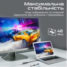Дата кабель USB-C to HDMI medialink-8k.grey Promate (medialink-8k.grey) - Фото