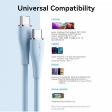 Дата кабель USB-C to 2xUSB-C 1.5m 5.0A Silicone Type Blue Vention (CTMSG) - Фото