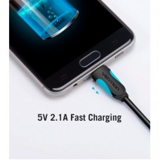 Дата кабель USB 2.0 AM to Micro 5P 0.5m Black Vention (VAS-A08-B050) - Фото