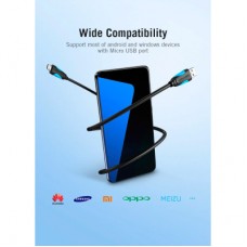 Дата кабель USB 2.0 AM to Micro 5P 0.5m Black Vention (VAS-A08-B050) - Фото
