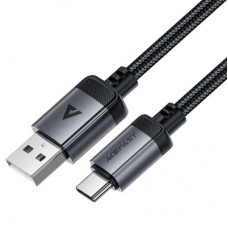 Дата кабель USB 2.0 AM to Type-C 1.2m 3.0 A (18W) C20-04 aluminum alloy Black Acefast (6974316283782) - Фото