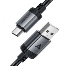 Дата кабель USB 2.0 AM to Type-C 1.2m 3.0 A (18W) C20-04 aluminum alloy Black Acefast (6974316283782) - Фото