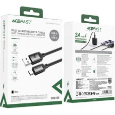 Дата кабель USB 2.0 AM to Type-C 1.2m 3.0 A (18W) C20-04 aluminum alloy Black Acefast (6974316283782) - Фото