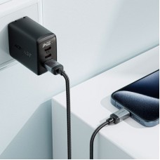 Дата кабель USB 2.0 AM to Type-C 1.2m 3.0 A (18W) C20-04 aluminum alloy Black Acefast (6974316283782) - Фото